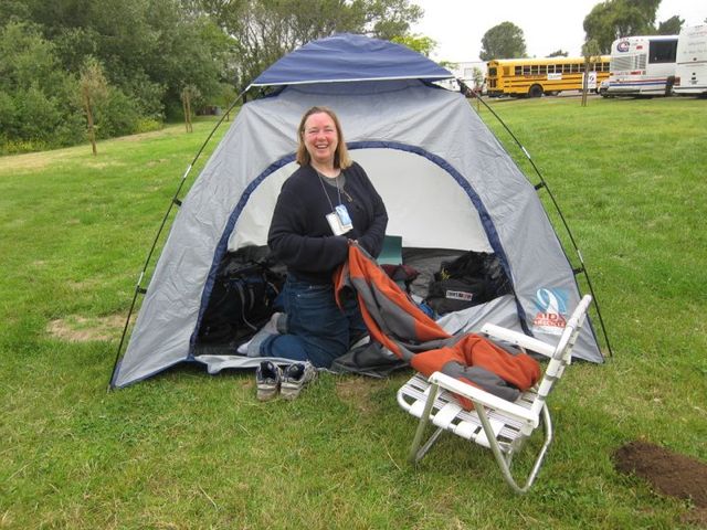 Journalist/blogger Karen Ocamb on Day 6 of the AIDS LifeCycle ride (Photo by Calvin Fleming)